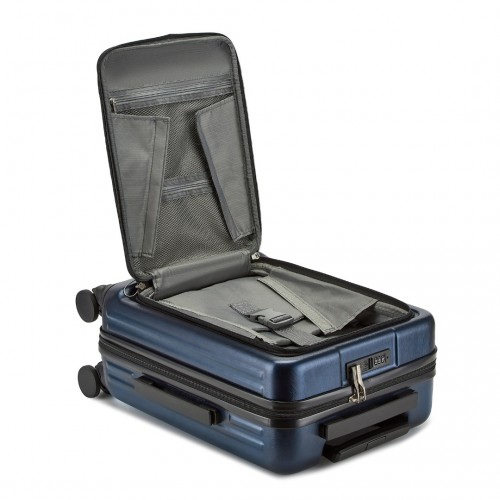 KSK2493 - Kono Durable ABS+PC 20 inch Carry-On Hardshell Suitcase with TSA Lock & Front Laptop Compartment - Navy