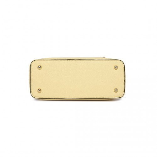 Miss Lulu PU Leather Rose Ornament Handbag - Yellow - Stylish & Elegant Women's Bag