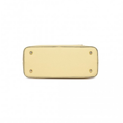 Miss Lulu PU Leather Rose Ornament Handbag - Yellow - Stylish & Elegant Women's Bag