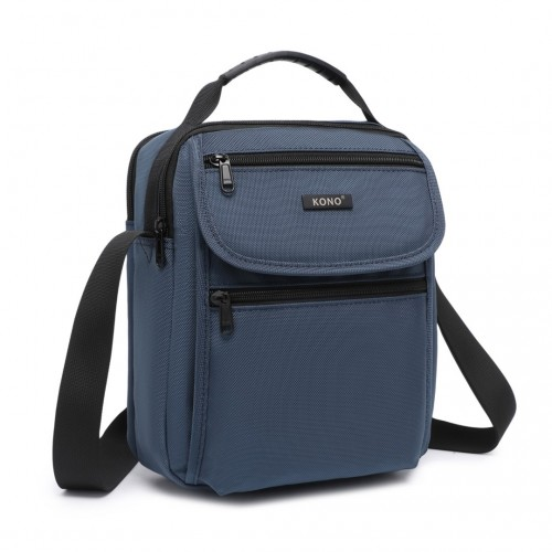 Kono Durable Men's Crossbody Shoulder Bag - Multipurpose Messenger Bag for Travel, Work, and Daily Use - Navy