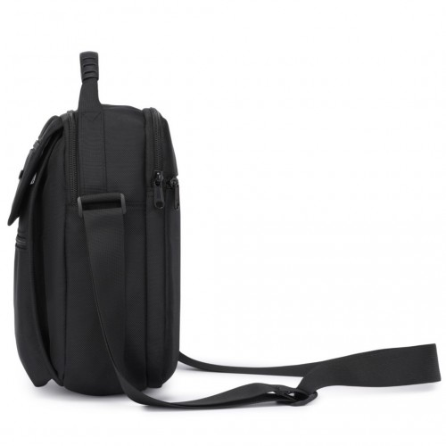 Kono Durable Men's Crossbody Shoulder Bag with Multiple Pockets - Black | Perfect for Travel, Work, and Daily Use