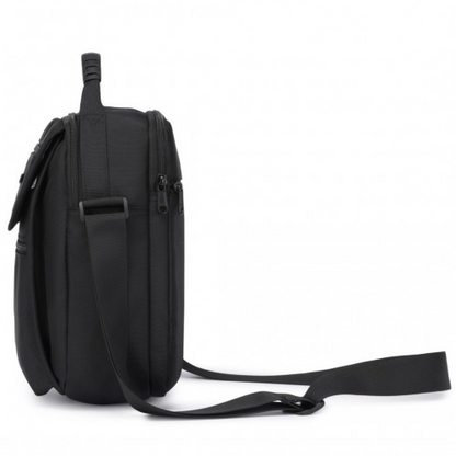 Kono Durable Men's Crossbody Shoulder Bag with Multiple Pockets - Black | Perfect for Travel, Work, and Daily Use