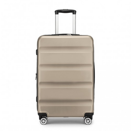 Kono 24 Inch Expandable Engraved Hard Shell Suitcase with TSA Lock - Gold