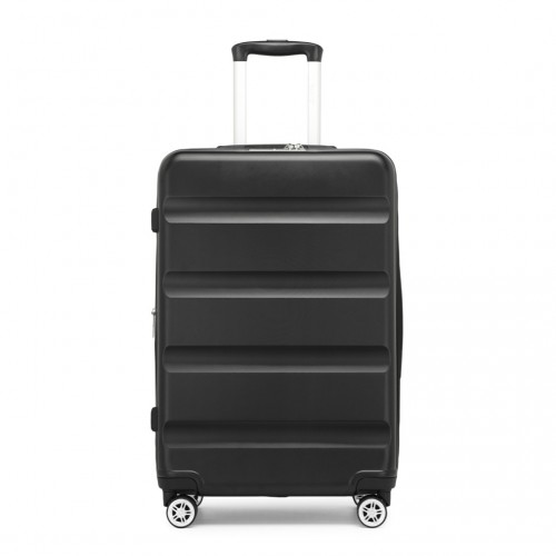 Kono 24 Inch Expandable Hard Shell ABS+PC Check-In Suitcase with TSA Lock - Black