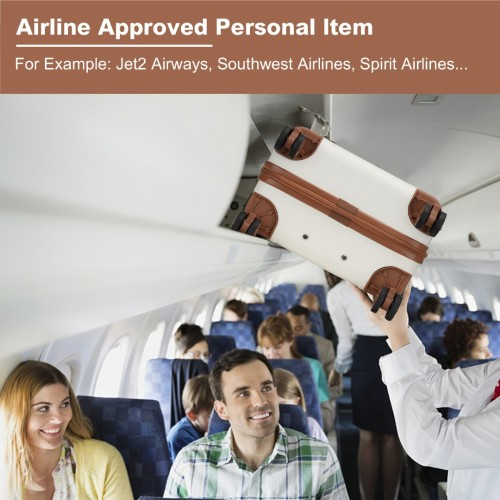 Kono 19 Inch Stylish Cabin Carry-On Suitcase with TSA Lock - Cream | Lightweight & Durable Hard Shell Luggage