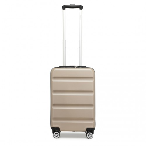 Kono 19 Inch Stylish Horizontal Engraved Hard Shell ABS+PC Cabin Carry-On Suitcase with TSA Lock - Gold