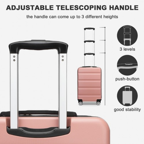 Kono 19 Inch Stylish Hard Shell Cabin Carry-On Suitcase with TSA Lock - Nude