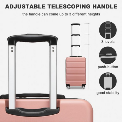 Kono 19 Inch Stylish Hard Shell Cabin Carry-On Suitcase with TSA Lock - Nude