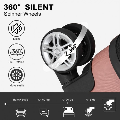 Kono 19 Inch Stylish Hard Shell Cabin Carry-On Suitcase with TSA Lock - Nude