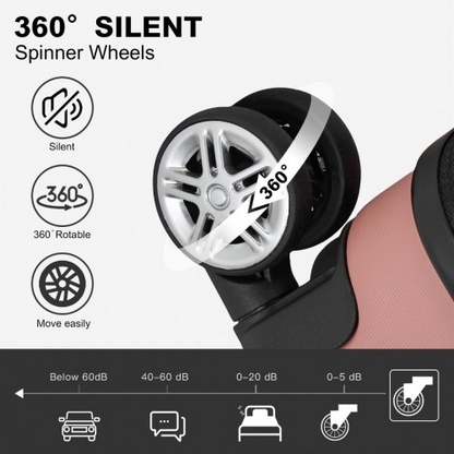 Kono 19 Inch Stylish Hard Shell Cabin Carry-On Suitcase with TSA Lock - Nude