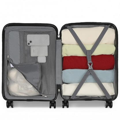 Kono 19 Inch Stylish Hard Shell Cabin Carry-On Suitcase with TSA Lock - Nude