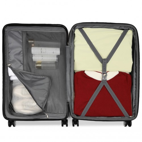 Kono 24" Expandable Hard Shell ABS+PC Check-In Suitcase with TSA Lock - Nude