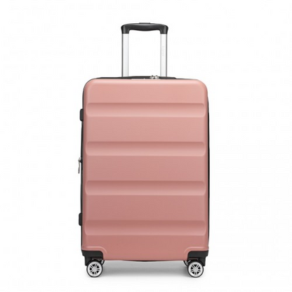 KSK2482 - Kono 28 Inch Expandable Horizontal Engraved Hard Shell ABS+PC Check-In Suitcase with TSA Lock - Nude