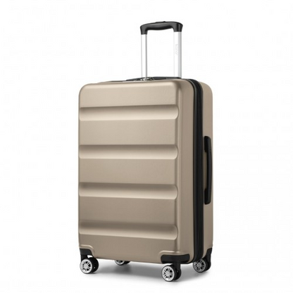 KSK2482 - Kono 28 Inch Expandable Horizontal Engraved Hard Shell ABS+PC Check-In Suitcase with TSA Lock - Gold
