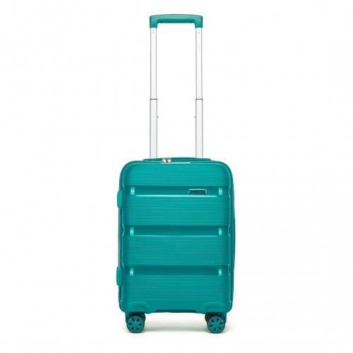 Kono 19-Inch PP Hardshell Carry-On Suitcase – Lightweight Cabin Luggage with TSA Lock & 360° Silent Spinner Wheels - Blue & Green