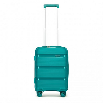 Kono 19-Inch PP Hardshell Carry-On Suitcase – Lightweight Cabin Luggage with TSA Lock & 360° Silent Spinner Wheels - Blue & Green