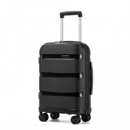 Kono 19-Inch PP Hardshell Carry-On Suitcase – Lightweight Cabin Luggage with TSA Lock & Silent Spinner Wheels – Black