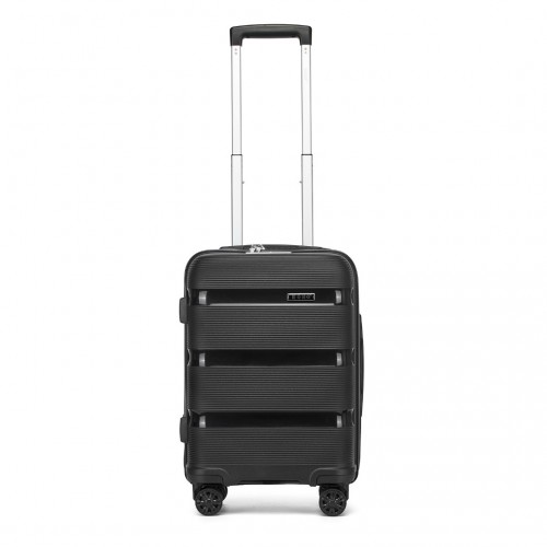 Kono 19-Inch PP Hardshell Carry-On Suitcase – Lightweight Cabin Luggage with TSA Lock & Silent Spinner Wheels – Black