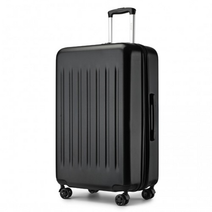 KSK2477 - Kono Durable 28 Inch Expandable ABS+PC Vertical Textured Hard Shell Suitcase with Secure 3-Digit Lock - Black