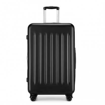 KSK2477 - Kono Durable 28 Inch Expandable ABS+PC Vertical Textured Hard Shell Suitcase with Secure 3-Digit Lock - Black