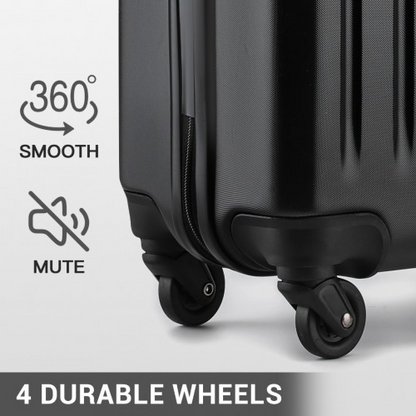 KSK2477 - Kono Durable 28 Inch Expandable ABS+PC Vertical Textured Hard Shell Suitcase with Secure 3-Digit Lock - Black