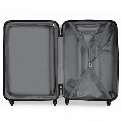 KSK2477 - Kono Durable 28 Inch Expandable ABS+PC Vertical Textured Hard Shell Suitcase with Secure 3-Digit Lock - Grey