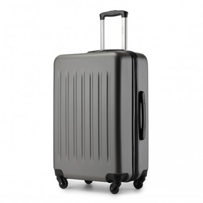 Kono 24-Inch Lightweight Check-in Suitcase - Durable ABS+PC with 3-Digit Secure Lock - Grey