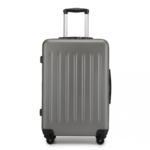 Kono 24-Inch Lightweight Check-in Suitcase - Durable ABS+PC with 3-Digit Secure Lock - Grey