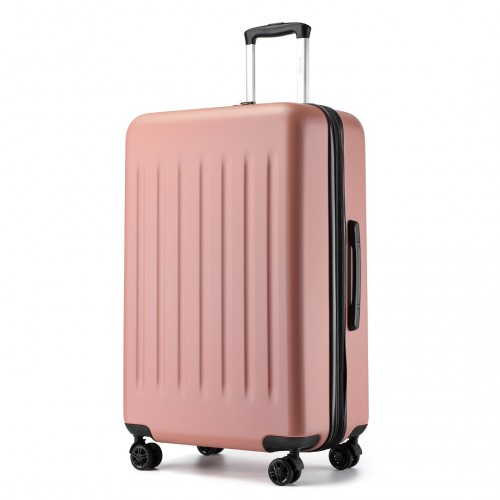 KSK2477 - Kono Durable 28 Inch Expandable ABS+PC Vertical Textured Hard Shell Suitcase with Secure 3-Digit Lock - Nude
