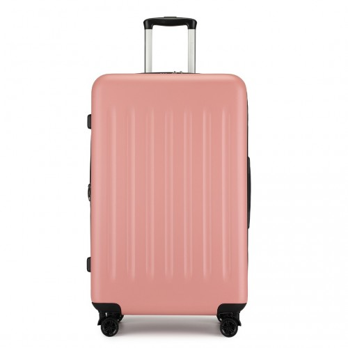 KSK2477 - Kono Durable 28 Inch Expandable ABS+PC Vertical Textured Hard Shell Suitcase with Secure 3-Digit Lock - Nude