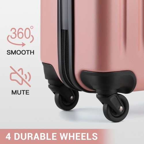 KSK2477 - Kono Durable 28 Inch Expandable ABS+PC Vertical Textured Hard Shell Suitcase with Secure 3-Digit Lock - Nude