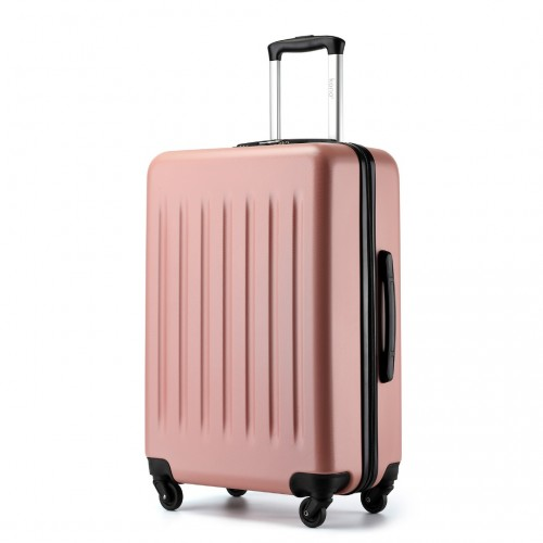Kono 24 Inch Lightweight ABS+PC Check-in Suitcase with 3-Digit Lock - Nude