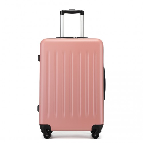 Kono 24 Inch Lightweight ABS+PC Check-in Suitcase with 3-Digit Lock - Nude