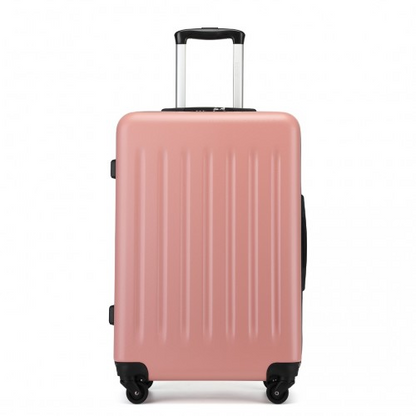 Kono 24 Inch Lightweight ABS+PC Check-in Suitcase with 3-Digit Lock - Nude