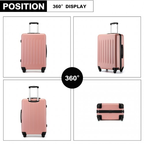 Kono 24 Inch Lightweight ABS+PC Check-in Suitcase with 3-Digit Lock - Nude