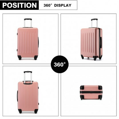 Kono 24 Inch Lightweight ABS+PC Check-in Suitcase with 3-Digit Lock - Nude