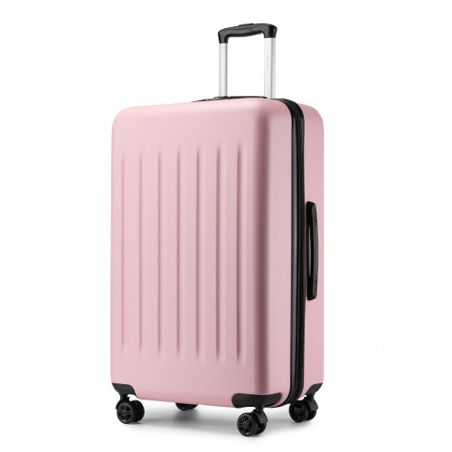 KSK2477 - Kono Durable 28 Inch Expandable ABS+PC Vertical Textured Hard Shell Suitcase with Secure 3-Digit Lock - Pink