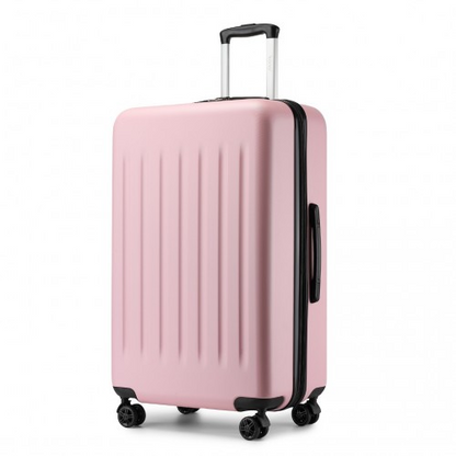 KSK2477 - Kono Durable 28 Inch Expandable ABS+PC Vertical Textured Hard Shell Suitcase with Secure 3-Digit Lock - Pink
