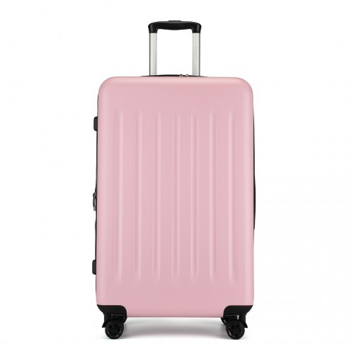 KSK2477 - Kono Durable 28 Inch Expandable ABS+PC Vertical Textured Hard Shell Suitcase with Secure 3-Digit Lock - Pink