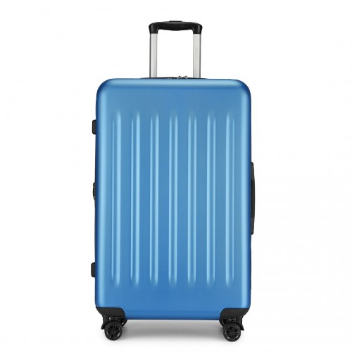 KSK2477 - Kono Durable 28 Inch Expandable ABS+PC Vertical Textured Hard Shell Suitcase with Secure 3-Digit Lock - Navy