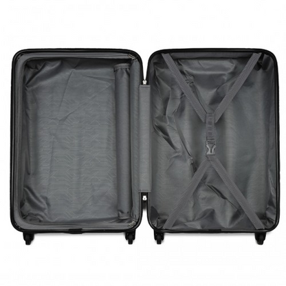 KSK2477 - Kono Durable 28 Inch Expandable ABS+PC Vertical Textured Hard Shell Suitcase with Secure 3-Digit Lock - Navy