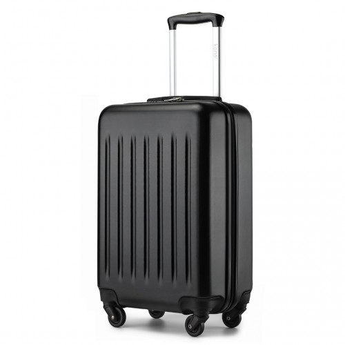 Kono 20 Inch Lightweight ABS+PC Carry-On Suitcase with Secure 3-Digit Lock - Black