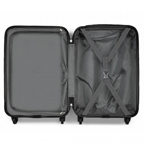 Kono 20 Inch Lightweight ABS+PC Carry-On Suitcase with Secure 3-Digit Lock - Black