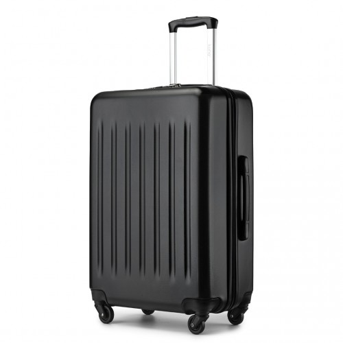 Kono 24 Inch Lightweight ABS+PC Check-in Suitcase with 3-Digit Lock - Black