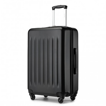 Kono 24 Inch Lightweight ABS+PC Check-in Suitcase with 3-Digit Lock - Black