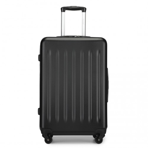 Kono 24 Inch Lightweight ABS+PC Check-in Suitcase with 3-Digit Lock - Black