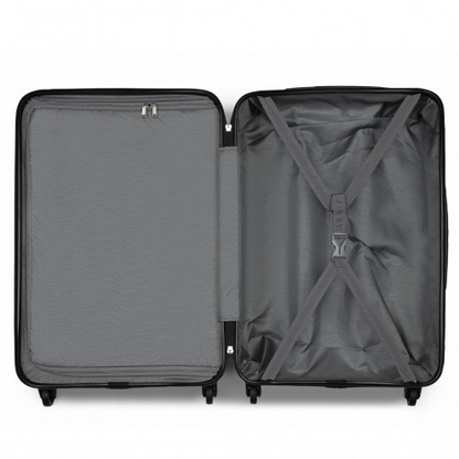 Kono 24 Inch Lightweight ABS+PC Check-in Suitcase with 3-Digit Lock - Black