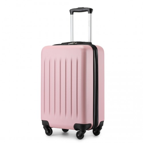 Kono 20 Inch Lightweight Durable ABS+PC Carry-On Suitcase with 3-Digit Lock - Pink