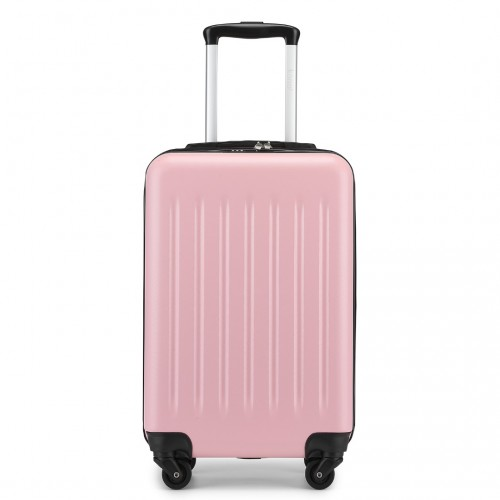 Kono 20 Inch Lightweight Durable ABS+PC Carry-On Suitcase with 3-Digit Lock - Pink