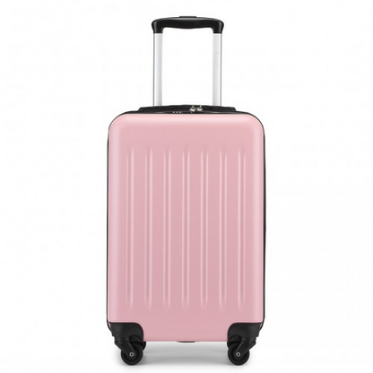Kono 20 Inch Lightweight Durable ABS+PC Carry-On Suitcase with 3-Digit Lock - Pink